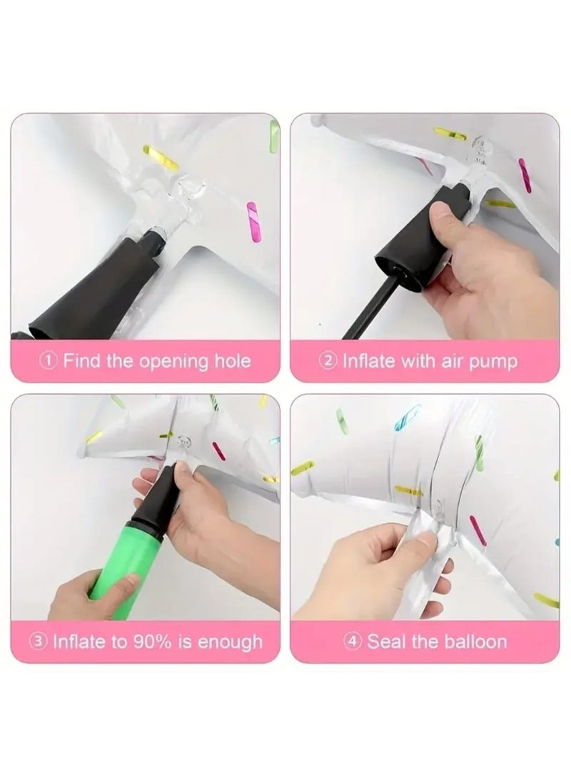 LDQ 5 Pcs Birthday Decoration Set Colorful, Happy Birthday, Banner Balloons, Stars and Circles Aluminum Film Balloons, Suitable for Birthday Decorations And Birthday Party. - Image 4