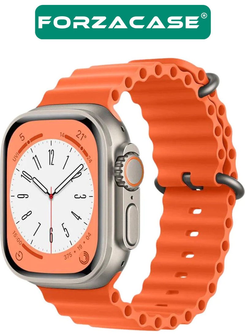 Forzacase - Apple Watch 41MM Compatible Ocean Silicone Band Strap + Screen Case Protective Case - FC006 - Image 1