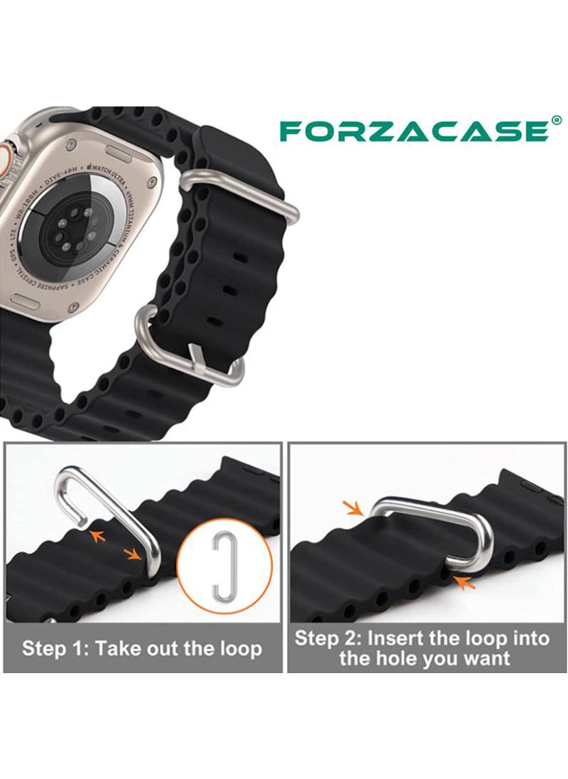 Forzacase - Apple Watch 41MM Compatible Ocean Silicone Band Strap + Screen Case Protective Case - FC006 - Image 1