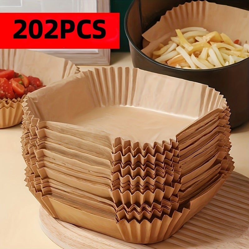 202 قطعة بطانة فرن هوائي غير لاصقة بحافة محززة، طهي آمن، تنظيف سهل - Image 1