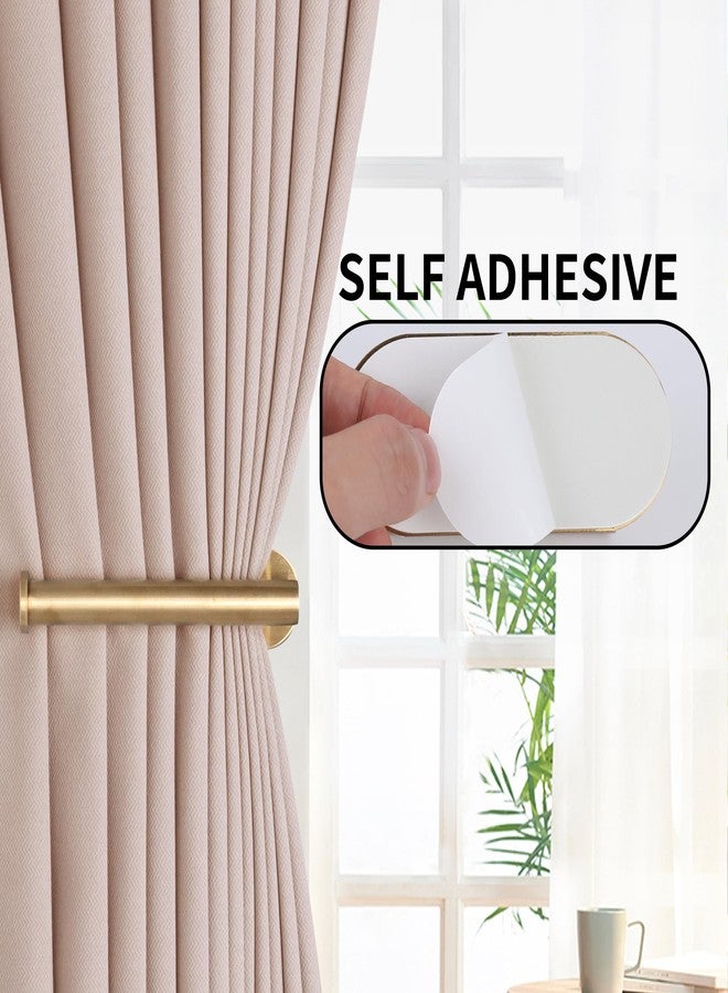 Groleca 4 Pack Adhesive Curtain Holdbacks Curtain Tie Backs Curtain Holdbacks No Drill Curtain Pull Backs Adhesive Curtain Hooks Curtain Holders for Drapes (4, Gold) - Image 3