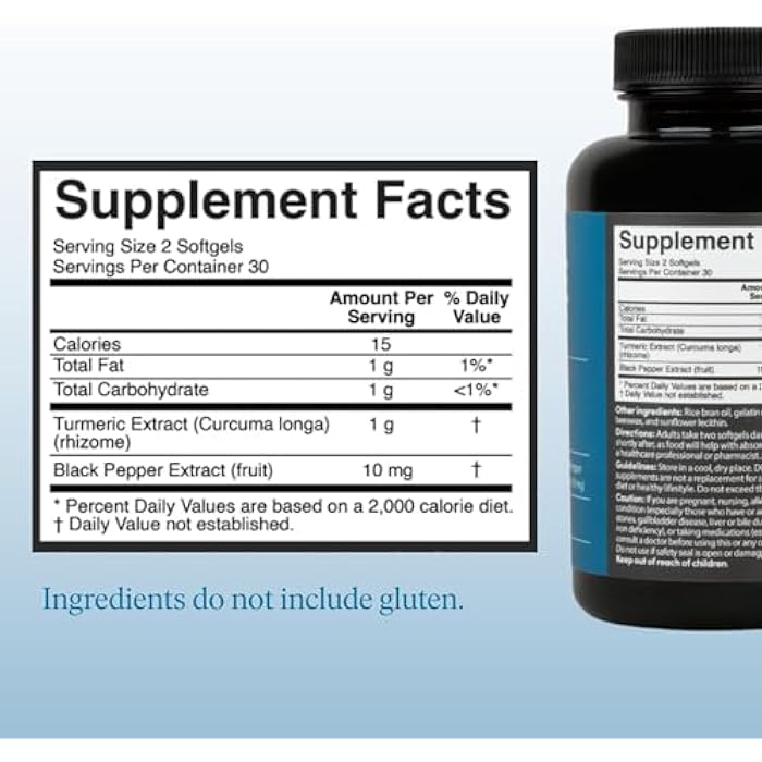 The 'Pause Life Turmeric, Supplement for Women & Men, Bone, Joint & Immune Support, Natural Herbal Formula with Black Pepper Extract & Turmeric Root, Easy to Swallow, 30 Servings, 60 Softgels - Image 4