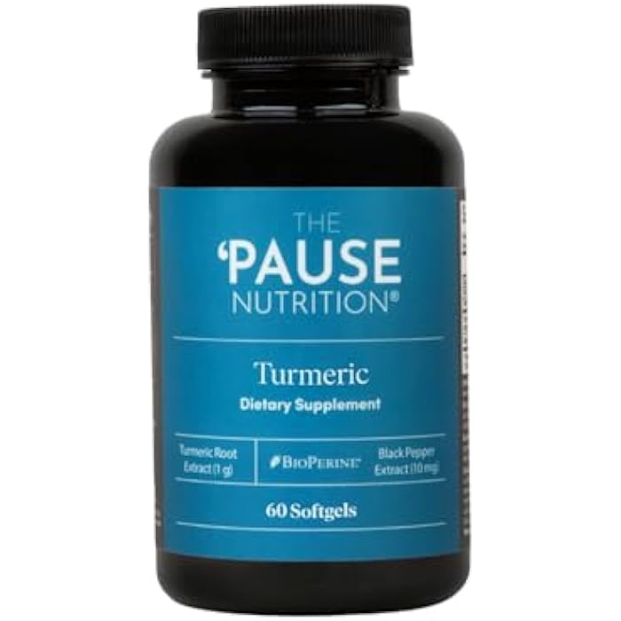 The 'Pause Life Turmeric, Supplement for Women & Men, Bone, Joint & Immune Support, Natural Herbal Formula with Black Pepper Extract & Turmeric Root, Easy to Swallow, 30 Servings, 60 Softgels - Image 1