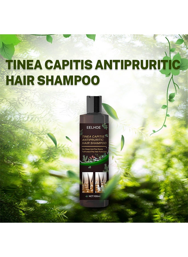 EELHOE Tinea Capitis Antipruritic Hair Shampoo, Safe Gentle Effective Anti-Dandruff Remove Mites and Relieve Itching Natural Extract Prevents Hair Loss 100ml - Image 2