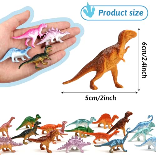 DOITEM Dinosaur Figures Plastic Mini Dinosaur Figure Set Including Trex Stegosaurus Monoclonius for Party Favors Christmas Valentines Day Gifts 78 Pack - Image 5