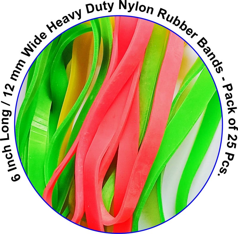 IMPRINT Super Long and Wide Nylon Rubber Bands | 25 Pieces 6 Inch Long and 10-11 mm wide | Color May Vary - Image 4