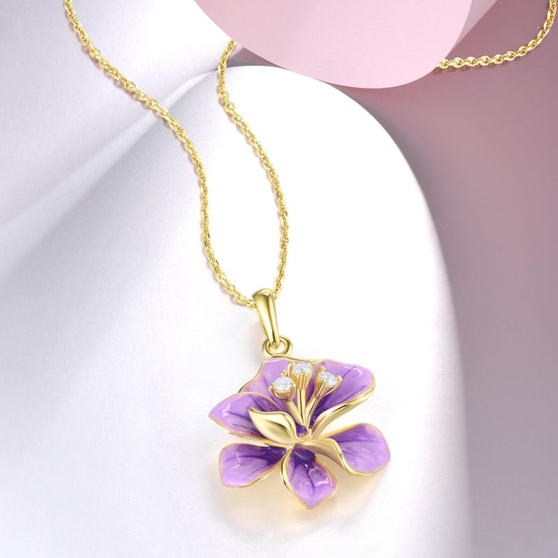 Santuzza 925 Sterling Silver Handmade Enamel Flower Pendant for Women - Image 3