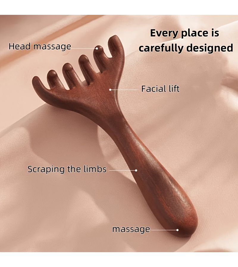 2pcs Deer Antler Comb Six Claw Massage Scalp Head Eyes Meridians - Image 3