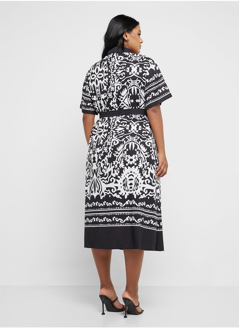 Ella Plus Monotonal Print Shirt Dress  - Image 2