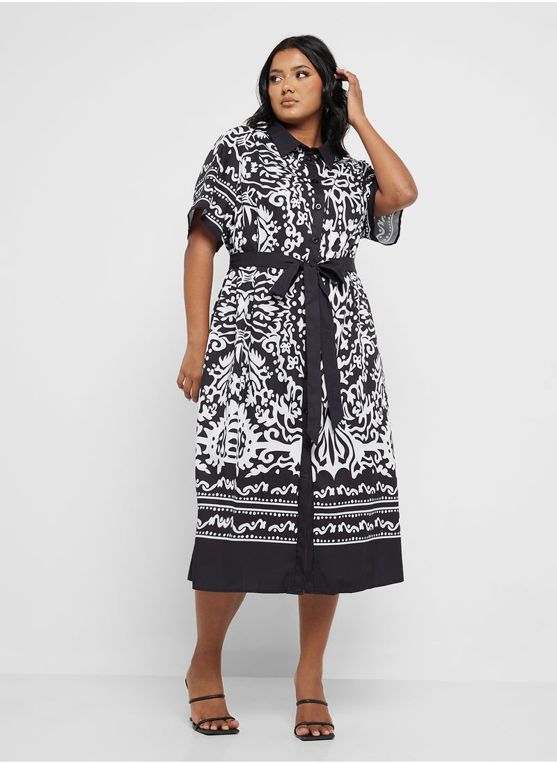 Ella Plus Monotonal Print Shirt Dress  - Image 4