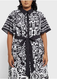 Ella Plus Monotonal Print Shirt Dress  - Image 3