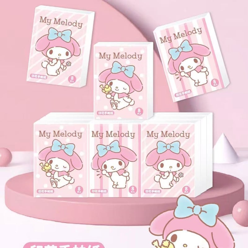 Printed Handkerchief Paper Kt Cat Parchia Dog Printed Paper Towel Portable Small Package Facial Tissue Toilet Paper Color Napkin - Image 1