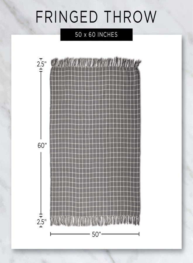 DII Industrial Tonal Textured Woven Throw 50x60, Stone - Image 3