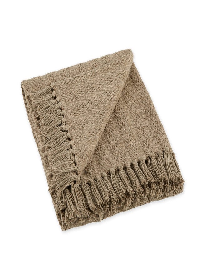 DII Industrial Tonal Textured Woven Throw 50x60, Stone - Image 1