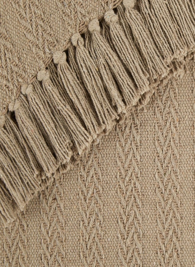 DII Industrial Tonal Textured Woven Throw 50x60, Stone - Image 4