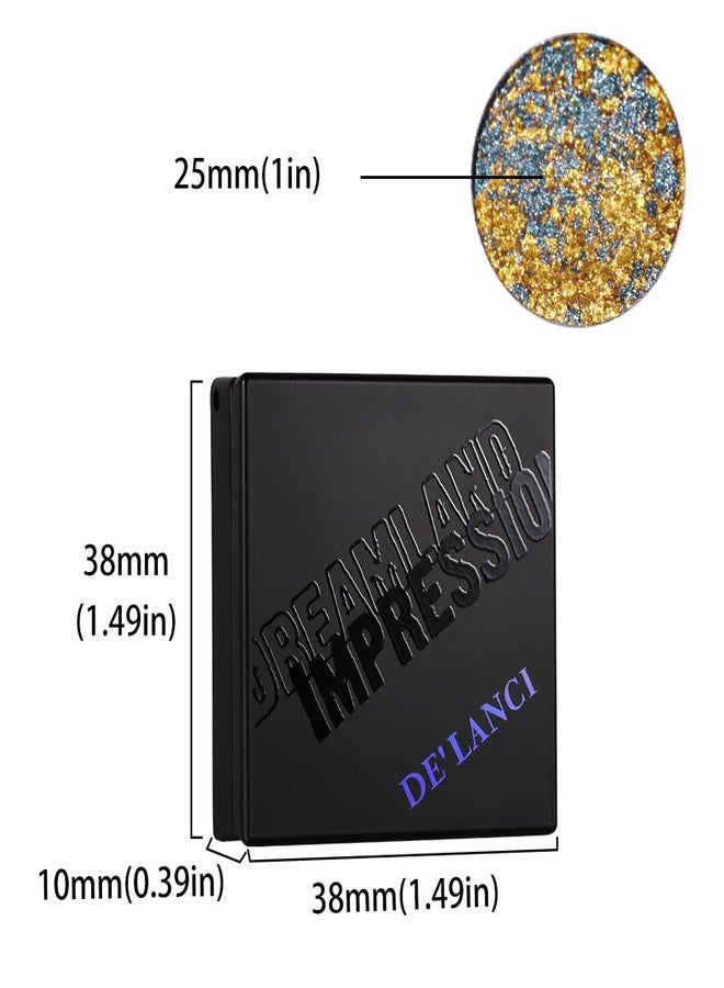DE'LANCI Multichrome Shimmer Eyeshadow, Intense Pigmentation Gold Silver Chameleon Sparkling Eyeshadow, Bright Highlighter Duochrome Eye Make Up, Multi-Reflective Finishes Glitter Metallic Shade, Talc Free, 08 - Image 5