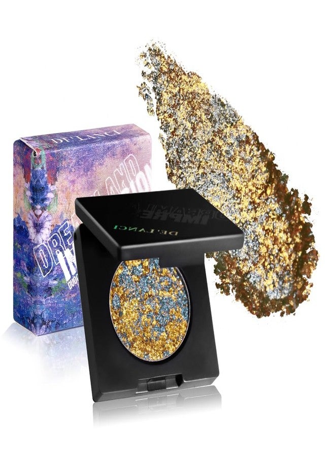 DE'LANCI Multichrome Shimmer Eyeshadow, Intense Pigmentation Gold Silver Chameleon Sparkling Eyeshadow, Bright Highlighter Duochrome Eye Make Up, Multi-Reflective Finishes Glitter Metallic Shade, Talc Free, 08 - Image 1