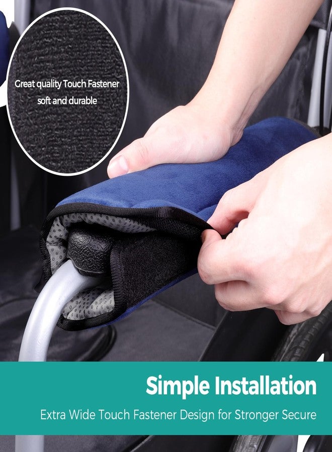 lefeke 2 Pack Wheelchair armrest Pads - Soft Velvet Foam armrest Covers for wheelchairs, Office Chairs and armchairs, etc., Effectively relieves arm Pressure and Prevents Soreness (Blue) - Image 3