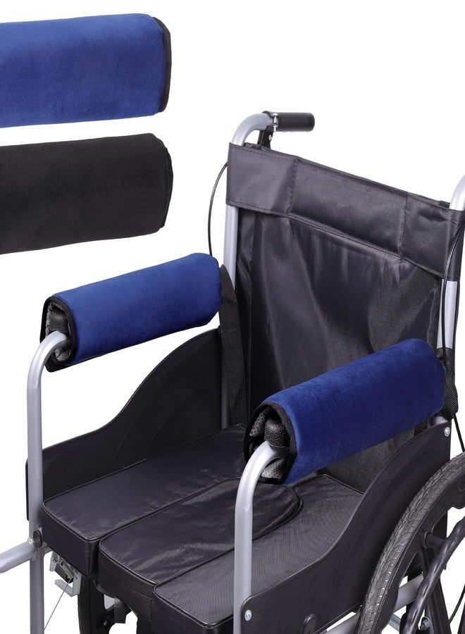 lefeke 2 Pack Wheelchair armrest Pads - Soft Velvet Foam armrest Covers for wheelchairs, Office Chairs and armchairs, etc., Effectively relieves arm Pressure and Prevents Soreness (Blue) - Image 1