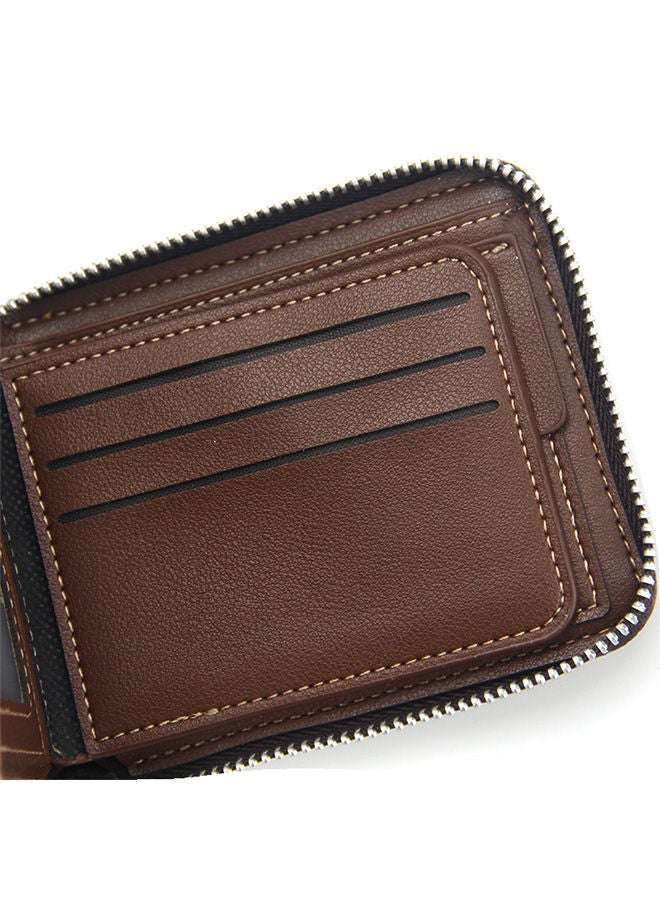 MenBense Casual Leather Men's Bifold Short Wallet Card Holder Certificate Zipper Money Bag for Business Commute - Image 5