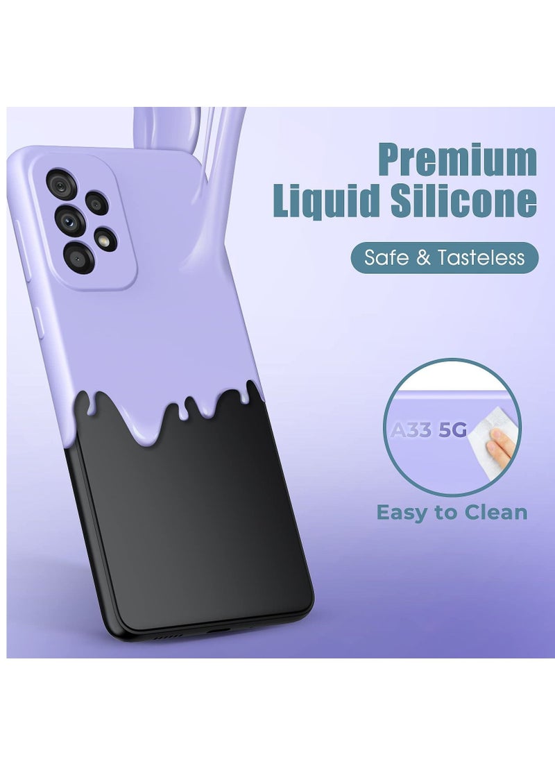 BORTONY Galaxy A33 5G Case with Screen Protector and Liquid Silicone Ultra Military Bumper Full Body Durable Protection Cell Phone Cover for Samsung A33 5G 6.4 inch - Image 4