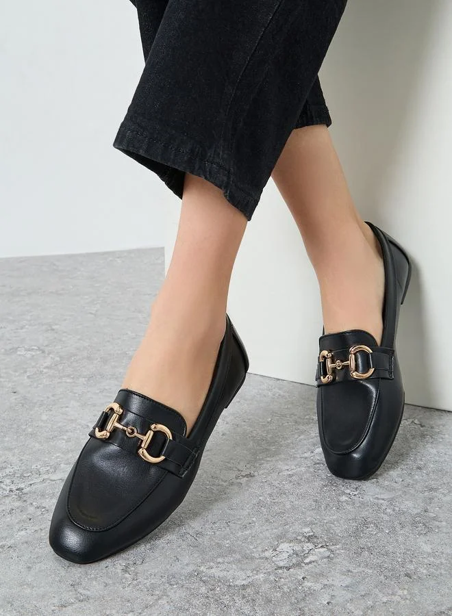 Styli Styli Vilena Metal Trim Apron Toe Loafers
