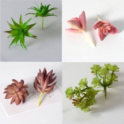 Zytiqt 9 Pcs Artificial Plants for Decoration, Succulent Plants with Pots, Mini Artificial Plants for Home Decor, Office Table, Wedding, DIY Projects, Garden Decoration Items Outdoor - Image 4