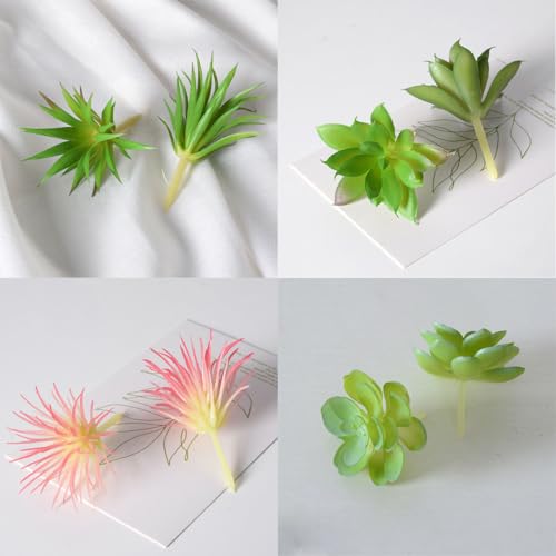 Zytiqt 9 Pcs Artificial Plants for Decoration, Succulent Plants with Pots, Mini Artificial Plants for Home Decor, Office Table, Wedding, DIY Projects, Garden Decoration Items Outdoor - Image 3