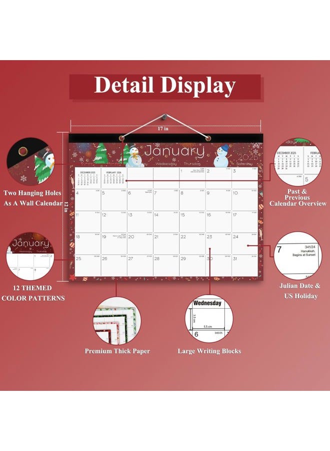 Ymumuda Desk Calendar 2026-2027 Wall Calendar 2 in 1, Monthly Desk Calendar 2026 from JAN.2026 to JUN.2027, 18-Month, Large 12"×17", Waterproof Cover, Hanging Rope, Home/office/School Planners - Image 3