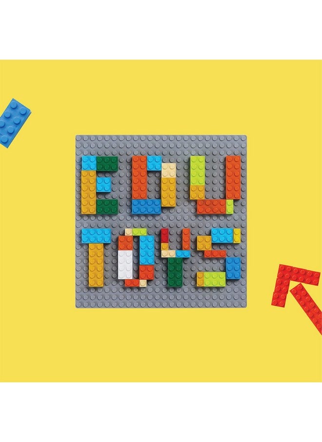 Edu Toys - Edu Toys Base Plate Board 24 x 24 Dots/Pegs for Classic Building Blocks Bricks Compatible with All Brands Classic Blocks (Light Grey) - Image 1