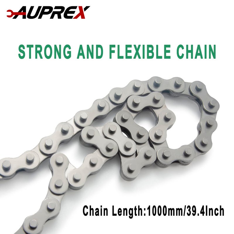 AUPREX 24 Inch Heavy Duty Chain Oil Filter Wrench, Adjustable Long Handle Tool Fits Max 12.6 Inch Diameter - Image 4