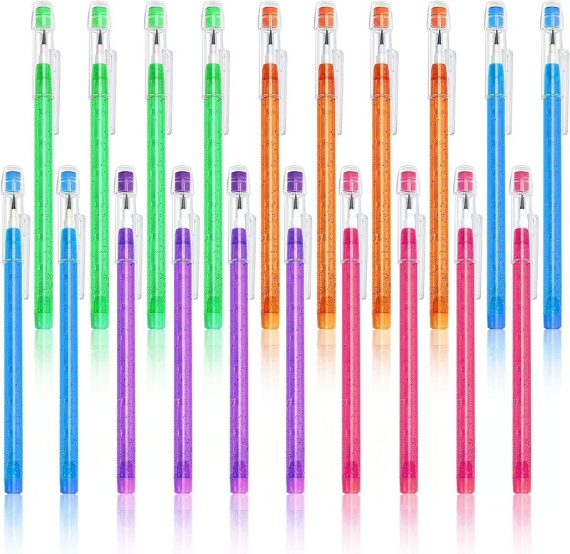 Elvyagod Non-Sharpening Pencils HB Translucent Pencil Stacking Point Pencils for Kids Stackable Pencil with Matching Eraser for Taking Notes, Writing, Drawing, 5 Colors - Image 1