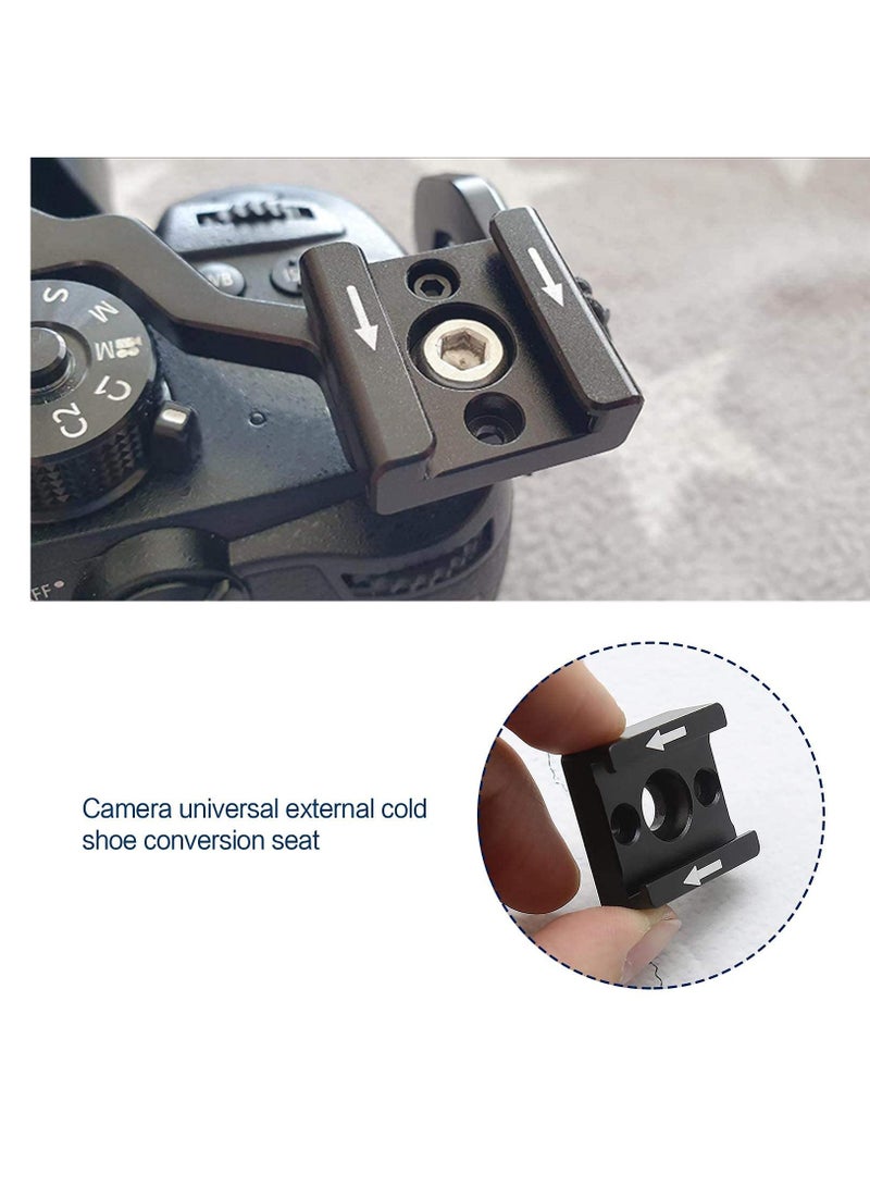 SYOSI Cold Shoe Mount Adapter Brackets Universal with 1/4 Inch M2.5 Screws Wrench for Camera Cage Flash Microphone and Other Device 2Pcs - Image 5