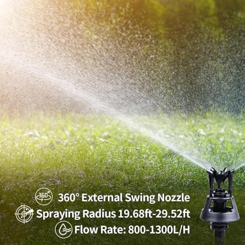 APPSTER 25pcs 360 Degrees Rotating Water Sprinkler Head for Garden Agriculture Irrigation Lawn Pipes Poultry Farm Greenhouse Gardening Accessories- Male Thread 1/2" (Pack of 25pcs) - Image 4