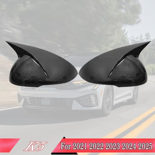 MUXEE Rear View Mirror Cover，for Kia K5/Optima 2021 2022 2023 2024 2025 2026 Carbon Fiber Turn Signal Housing Cover Horned Mirror Cover Sets Accessories - Image 2