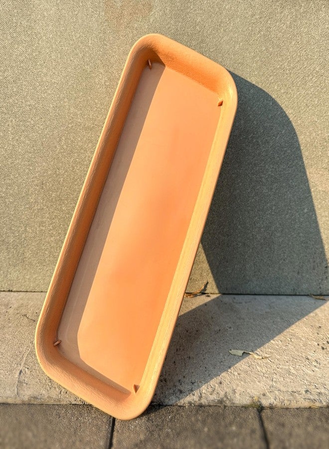 cozyou 12 Inch Plastic Rectangular Plant Saucers Tray, Plant Drip Trays for Watering, Planter Pot Saucer Tray for Indoor and Outdoor Plants, Light Brown - Image 5