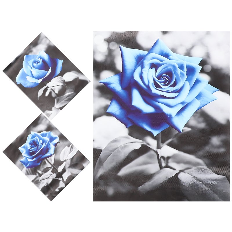 🏠 لوحات قماشية مطبوعة عالية الدقة بتصميم ورد ثلاث قطع للغرفة والمعيشة سهلة التنظيف - Image 1