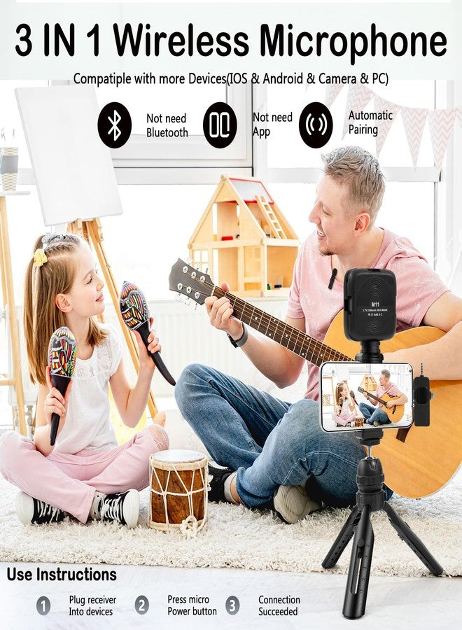 Heliora Vlogging Kit for iPhone, Android with Tripod, Wireless Lavalier Microphone, Selfie Light, YouTube Starter kit Content Creator Equipment with for Video Conference, Vlogging, YouTube, TikTok - Image 3