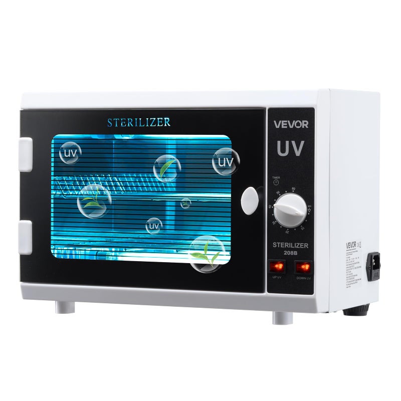 VEVOR Nail Tool Cleaning Machine 12L Large Capacity Knob Control Tool Cabinet Cleaner Box with Timer Setting Tempered Glass Door 185nm Wavelength for Labs Home Nail Salons Beauty Salons - Image 2