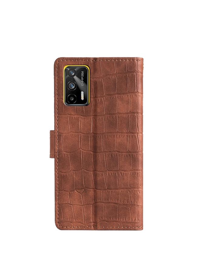 S-TOP Case For OPPO Realme GT 5G Skin Feel Crocodile Texture Magnetic Leather Phone Case - Image 3