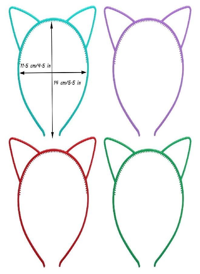 Tbestmax Tbestmax 24 Cat Ear Headbands Plastic Hairbands Hair Hoops Party Costume Daily Decorations Party Bunny Cat Bow Headwear Cats Accessories for Women Girls Daily Wearing and Party Decoration  - Image 3