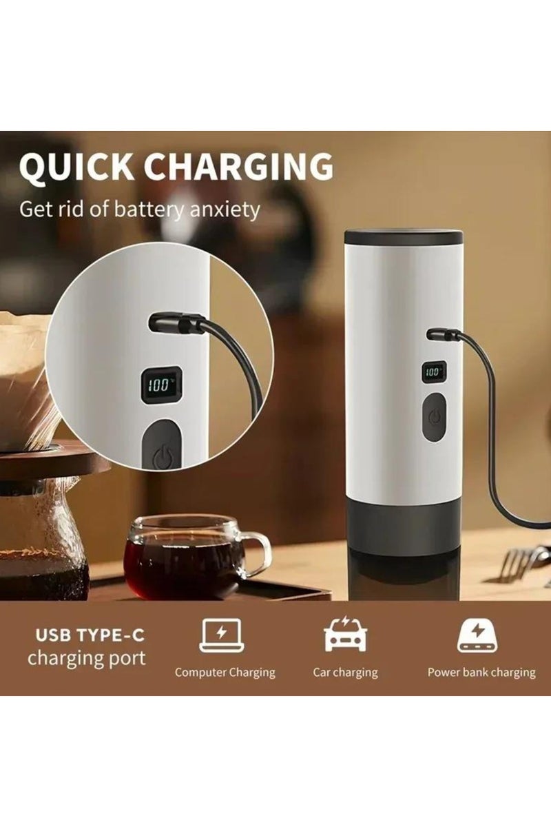 Tradeo Portable Espresso Machine, Household Car USB WirelessElectric Function Coffee Machine, Coffee Pot for Instant Coffee Powder, Fully Automatic Mini Electric Espresso Machine, for Ground Coffee Camping - Image 3