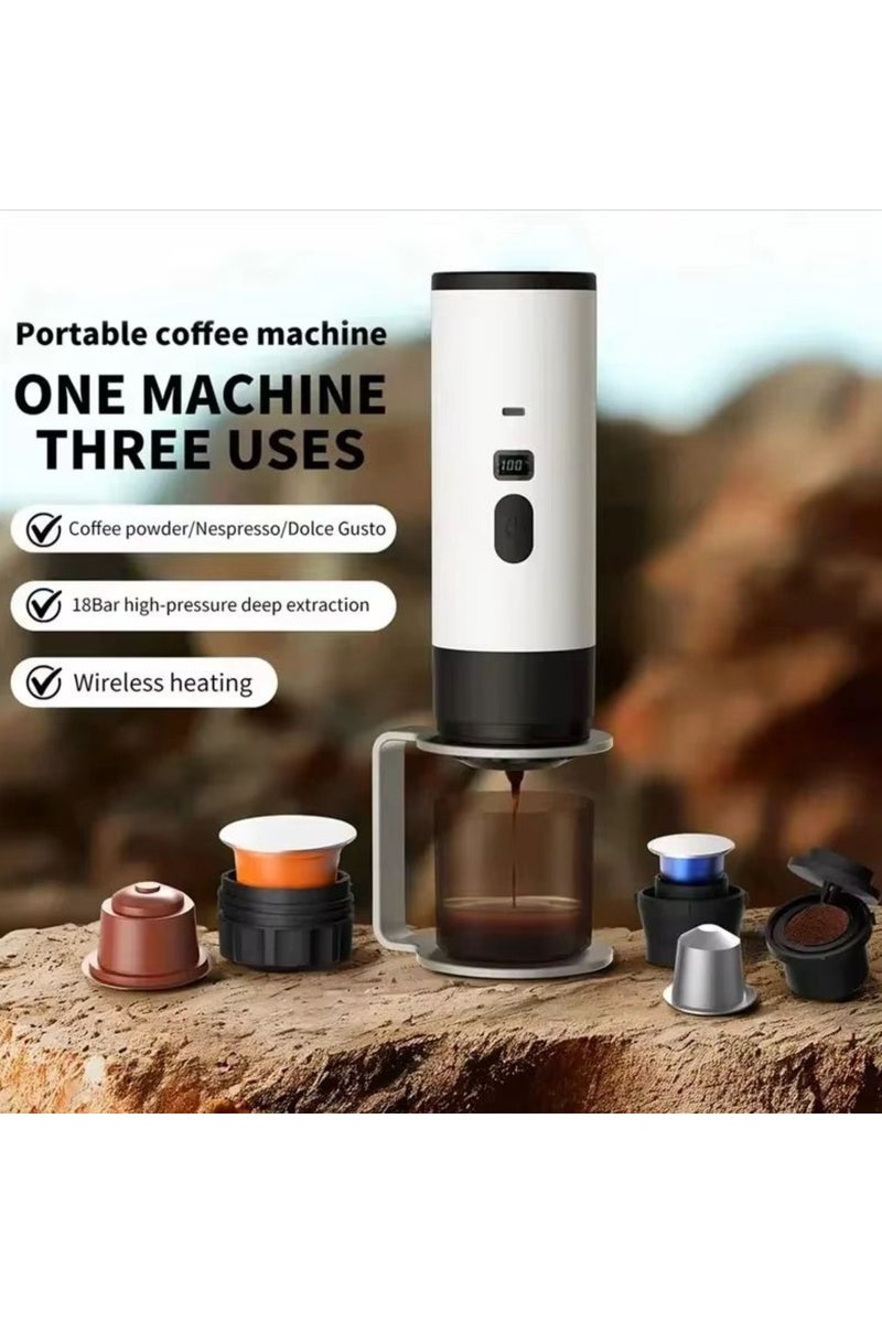 Tradeo Portable Espresso Machine, Household Car USB WirelessElectric Function Coffee Machine, Coffee Pot for Instant Coffee Powder, Fully Automatic Mini Electric Espresso Machine, for Ground Coffee Camping - Image 2