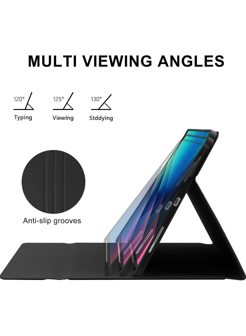 Captaintech iPad Pro 11" M4 Keyboard Case (2024) – Tri-Fold Stand with Pencil Holder & Wireless Charging - Image 4