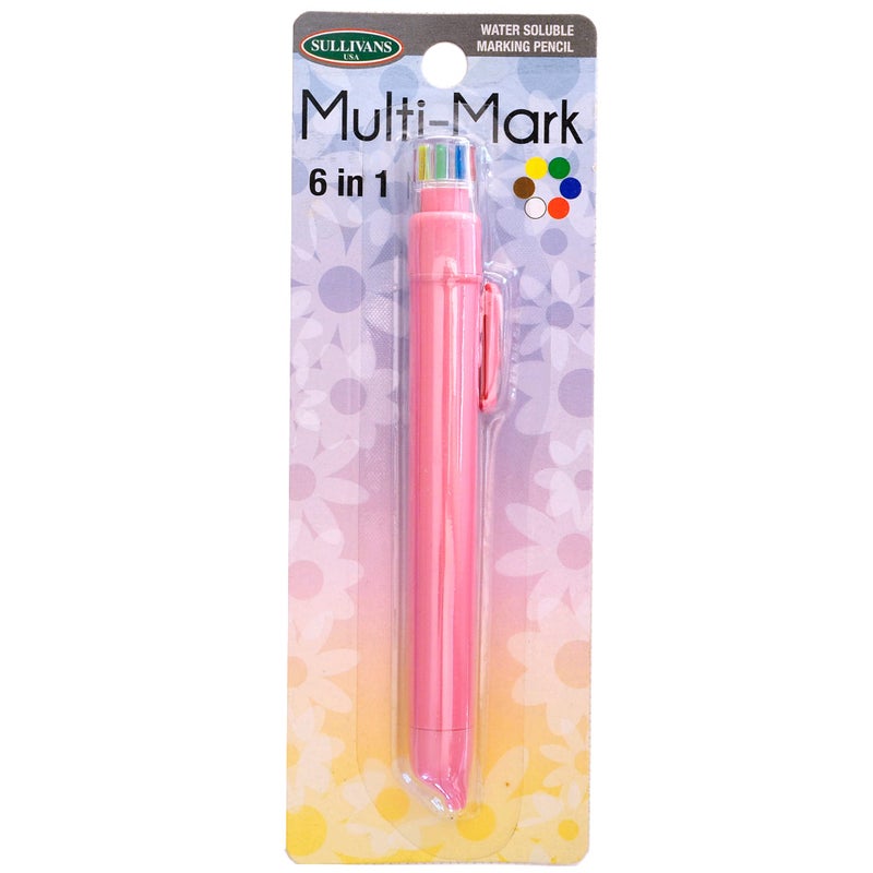Sullivans 372MMP-37244 Multi-Mark 6-in-1 Water Soluble Marking Pencil, Pink - Image 5