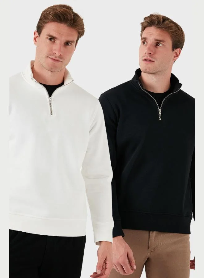 Buratti Cotton Regular Fit Stand-Up Collar 2-Pack Men's Sweatshirt 59052592S2