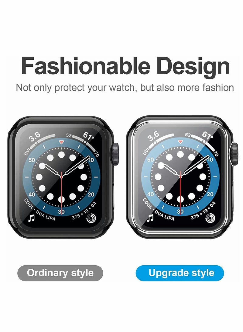 Excefore 2Pcs Case Compatible with Apple Watch 44mm 40mm Bumper Built in Tempered Glass Screen Protector Protective Cover for iWatch Series SE 6 5 4 Women Men (40mm)  - Image 4