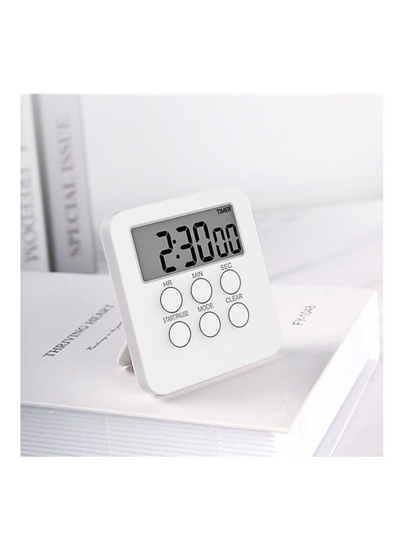 Digital Timer Clock Magnetic Cooking Countdown Alarm 24 Hours with LCD Screen Mute Mode White 8.4cm - Image 5