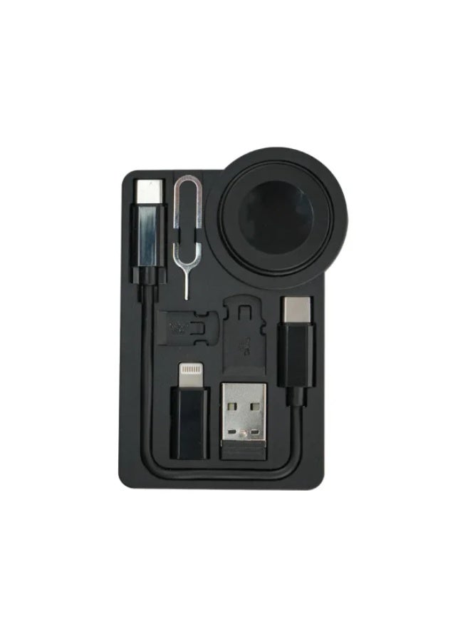 شاحن لاسلكي متعدد الوظائف لساعات أبل من 1 إلى 9/SE/SE2/Ultra/Ultra2، كابل USB-C إلى USB-C، محول OTG، طقم تخزين - Image 1