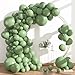 Amandir 153pcs Sage Green Balloons Arch Garland Kit Different Size 18 12 10 5 Inch Olive Dusty Light Green Latex Balloon Birthday Wedding Engagement St Patricks Jungle Bridal Shower Party Decoration - Image 4
